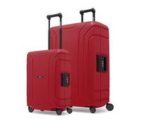 Redolz Set di valigie Essentials 15 a 4 ruote 2 pz. con chiusura a tre punti rosso