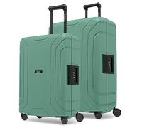 Redolz Essentials 15 Set di valigie a 4 ruote 2 pezzi con chiusura a tre punti verde