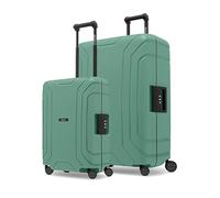 Redolz Essentials 15 Set di valigie da 4 ruote con 4 ruote S+L con chiusura a tre punti verde
