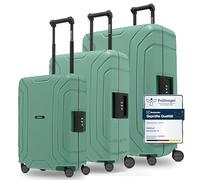 Redolz Set di valigie Essentials 15 a 4 ruote 3 pezzi con chiusura a tre punti sea green (TAS007775)