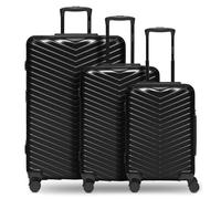 Redolz Essentials 18 4 ruote Set di valigie 3 pezzi con piega di espansione metallic-black shiny (TAS014404)