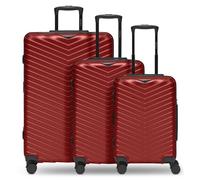Redolz Essentials 18 4 ruote Set di valigie 3 pezzi con piega di espansione rosso