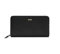 REDOLZ Grande portafoglio da donna in pelle, grande scomparto con cerniera, 16 scomparti per carte di credito, portamonete, protezione RFID, 19 x 4 x 10 cm (nero)