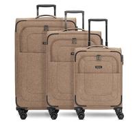 REDOLZ set 3 valigie morbide espandibili | trolley da viaggio leggeri con 4 doppie ruote e serratura TSA | cabina media grande per donna e uomo - Essentials 12