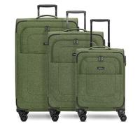 REDOLZ set 3 valigie morbide espandibili | trolley da viaggio leggeri con 4 doppie ruote e serratura TSA | cabina media grande per donna e uomo - Essentials 12