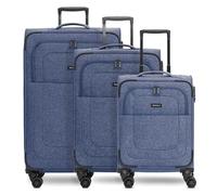Redolz Essentials 12 THREE SET 4 ruote Set di valigie 3 pezzi con piega di espansione blue 2 (TAS016445)