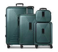 Redolz Set di valigie a 4 ruote Essentials14 Beautycase 4pcs con scomparto per laptop pieghevole ad espansione verde