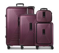 Redolz Set di valigie a 4 ruote Essentials14 Beautycase 4pcs con scomparto per laptop pieghevole ad espansione rosso