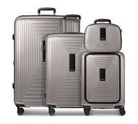 Redolz Set di valigie a 4 ruote Essentials14 Beautycase 4pcs con scomparto per laptop pieghevole ad espansione grigio