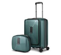 Redolz Set di valigie Essentials 14 2 pezzi trolley da cabina con piega elastica + beauty case verde