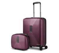 Redolz Set di valigie Essentials 14 2 pezzi trolley da cabina con piega elastica e beauty case rosso