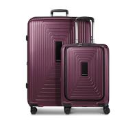 Redolz Set di valigie Essentials 14 a 4 ruote, 2 pezzi, con scomparto per laptop e pannello espandibile rosso