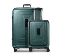 Redolz Set di valigie Essentials 14 a 4 ruote, 2 pezzi, con scomparto per laptop e pannello espandibile verde