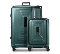 Redolz Set di valigie Essentials 14 a 4 ruote 2 pz. scomparto per laptop con piega elastica verde