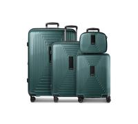 Redolz Set di valigie Essentials 14 a 4 ruote + beauty case 4 pezzi con piega elastica verde
