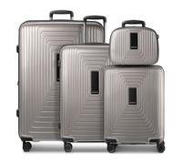 Redolz Set di valigie Essentials 14 a 4 ruote + beauty case 4 pezzi con piega elastica grigio