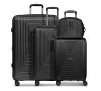 Redolz Set di valigie Essentials 14 a 4 ruote + beauty case 4 pezzi con piega elastica black metallic (TAS021034)