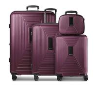 Redolz Set di valigie Essentials 14 a 4 ruote + beauty case 4 pezzi con piega elastica rosso