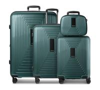 Redolz Set di valigie Essentials 14 a 4 ruote + beauty case 4 pezzi con piega elastica verde