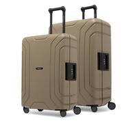 Redolz Set di valigie Essentials 15 a 4 ruote M+L con chiusura a tre punti marrone