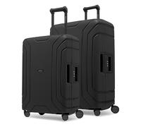 Redolz Set di valigie Essentials 15 a 4 ruote M+L con chiusura a tre punti nero