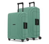 Redolz Set di valigie Essentials 15 a 4 ruote, taglie M e L, con chiusura a tre punti verde