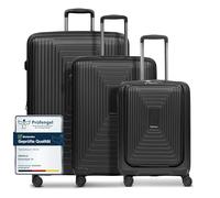 REDOLZ Set di valigie rigide 3 pezzi | S 55 cm con tasca laptop + M 66 cm + L 77 cm | Espandibili con soffietto | Ultra leggere | 4 ruote & TSA (Essentials 14)