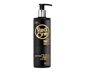 RedOne After Shave Cream Cologne Gold - Dopobarba Uomo 3 in 1 (Alcol + Crema + Cologne) | Balsamo Dopobarba Uomo Lenitivo, Aftershave 400 ml a Rapido Assorbimento | Dopo Barba - Profumo Elegante