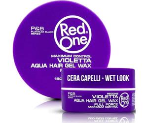 RedOne Aqua Hair Gel Wax Violetta - Gel Capelli Effetto Bagnato e Lucido, Cera Capelli Uomo e Donna Water-Based 150 ml | Tenuta Forte con Risciacquo Facile | Styling Ordinato per Capelli Ricci e Lisci