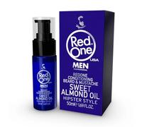 RedOne Beard & Mustache Sweet Almond Oil - Olio Barba Uomo 50 ml a rapido assorbimento, ammorbidisce e disciplina | Olio da barba alla mandorla dolce