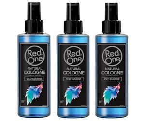 RedOne Natural Cologne Spray Old Marine (3 x 150 ml) alcool a 80° | profumo da uomo | Eau de Cologne Men | profumo barbershop | confezione risparmio