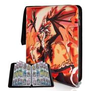 REDORELA Raccoglitore per carte collezionabili con 9 tasche per carte Pokemon, impermeabile, con cerniera, porta carte da collezione, per sport e carte da gioco, braccialetto portatile (arancione