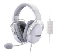 Redragon Aurora Wired Gaming Headset H376 - Cuffie audio surround virtuale 7.1, driver 40 mm, controllo in-line con modalità EQ, cuffie over-ear per PC/PS5/XBOX/NS, colore: Bianco