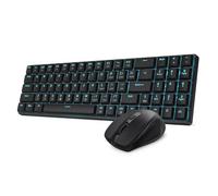 Redragon BS8773 Tastiera e mouse da gioco wireless Combo, 78 tasti, 2,4 GHz, tastiera meccanica con interruttori marroni, design sottile e compatto Retroilluminazione blu, mouse 2400 DPI