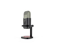 Redragon Echowave GM305 - Microfono da gioco a condensatore RGB nero con piedistallo da scrivania USB Type-C a doppio diaframma