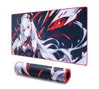 Redragon EISA P047L Mouse Pad da Gioco Anime - Superficie in Lycra Liscia, Base in Gomma Antiscivolo, Resistente agli Spruzzi, Design Durevole di 5mm di Spessore, 35 x 16 pollici, Nero