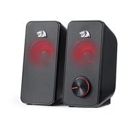 Redragon GS500 Stentor - Altoparlante da gioco per PC, 2.0 canali, altoparlante stereo per computer desktop con retroilluminazione rossa, bassi di qualità e suono cristallino, alimentato tramite USB