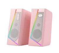 Redragon GS520 - Altoparlanti da scrivania RGB, altoparlante stereo per PC a 2.0 canali con 6 modalità LED colorate, suono migliorato e controllo del volume di facile accesso, alimentato tramite USB