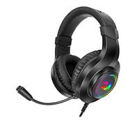 Redragon H260 Cuffie Gaming Cablate, Driver da 50 mm, Suono Stereo Surround, Microfono con Cancellazione del Rumore, Retroilluminazione RGB Dinamica, Cuffie Over-Ear Compatibili con PC/PS4/XBOX ONE/NS