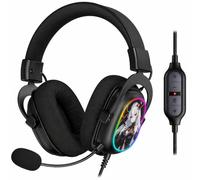 Redragon H510AK RGB Cuffie da Gioco Cablate - Suono Surround 7.1 - Driver Audio da 53MM con Cuscinetti in Memory Foam e Guscio Sostituibile - Cuffie Multi Piattaforma - Alimentazione USB per PC/PS4/NS