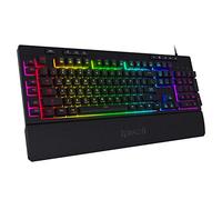 Redragon K512 Tastiera da Gioco a Membrana Retroilluminata RGB Shiva, Layout USA, Tasti Multimediali, Interruttore Meccanico Lineare, Poggiapolso Staccabile, US Layout