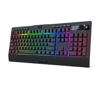 Redragon K525 PRO RGB Wireless Membrana Gaming Tastiera, Schermo + Manopola | Interruttore meccanico lineare a 3 modalità, 4 tasti macro integrati, controllo multimediale e display dedicato