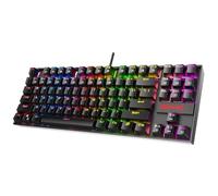Redragon K552 Tastiera da gioco RGB 87 tasti meccanica RGB retroilluminata a LED arcobaleno Tastiera per computer senza chiave Design compatto Interruttori blu per giochi su PC Windows (layout QWERTY)