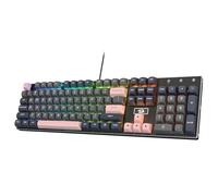 Redragon Tastiera da gioco cablata K556 SE, tastiera meccanica hot-swap a 104 tasti con base in alluminio originale, presa aggiornata, kit di riduzione del rumore, copritasti in PBT e interruttore