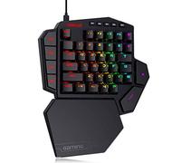 Redragon K585 DITI Tastiera da gioco meccanica RGB a una mano, interruttori blu, tastiera da gioco professionale di tipo C con 7 tasti macro integrati, poggiapolsi rimovibile, 42 tasti