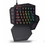 Redragon K585 DITI Tastiera da gioco meccanica RGB a una mano, interruttori blu, tastiera da gioco professionale di tipo C con 7 tasti macro integrati, poggiapolsi rimovibile, 42 tasti