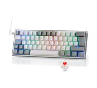 Redragon K617 DE Gaming Keyboard RGB Wired 60% Tastiera meccanica compatta 61 tasti Interruttore lineare rosso Supporto Pro Driver Grey