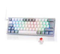 Redragon K617 Fizz 60% Layout QWERTY ES Tastiera da gioco, LED illuminazione per videogiochi con cavo USB-C, tastiera ultra-compatta 62 tasti, Hot Swap interruttori Rossi- per PC/Windows