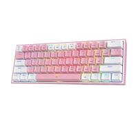 Redragon K617 Fizz Tastiera da gioco RGB cablata al 60%, tastiera meccanica compatta hot-swap a 61 tasti Interruttore rosso Colore rosa