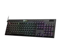 Redragon K619 Horus RGB tastiera meccanica, ultra-sottile progettato Wired Gaming Keyboard w/basso profilo Keycaps, Dedicated Media Control & Linear Red Switch, Pro Software supportato